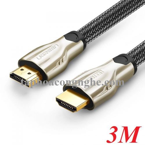 Ugreen 11192 3M màu Đen Cáp tín hiệu HDMI vỏ bọc lưới cao cấp HD102 30011192